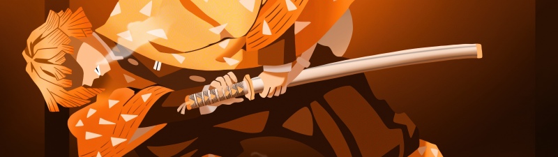 Zenitsu Agatsuma, Action, Demon Slayer: Kimetsu no Yaiba, Thunder Breathing, 5K