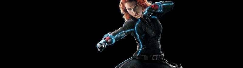 Black Widow, Avengers, Scarlett Johansson, Black background, Marvel Superheroes