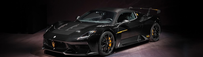 Maserati GT2 Stradale Fuoriserie 914, 2026, 5K, Dark background, Carbon Fiber, Black cars, Maserati GT2