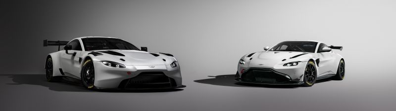 Aston Martin GT3, Aston Martin GT4, Monochrome, 2020, 5K, 8K, Black and White