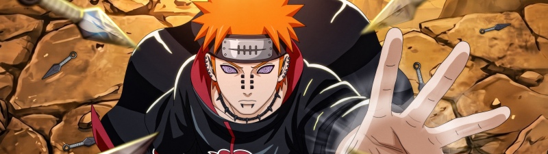 Pain (Nagato), Black cloak, Akatsuki, Naruto, 5K