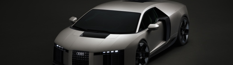 Audi Nuvolari, 8K, Plug-In Hybrid, Supercars, 5K, Dark background, Monochrome