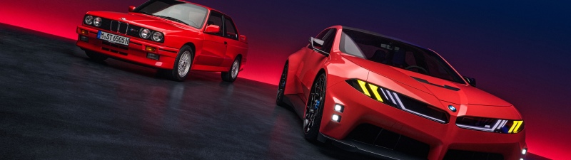BMW M Concept Neue Klasse, 2026, 8K, EV Concept, 5K, BMW E30 M3, Red cars