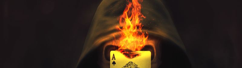 Ace of Spades, Skull, Hoodie, Burning, Playing card