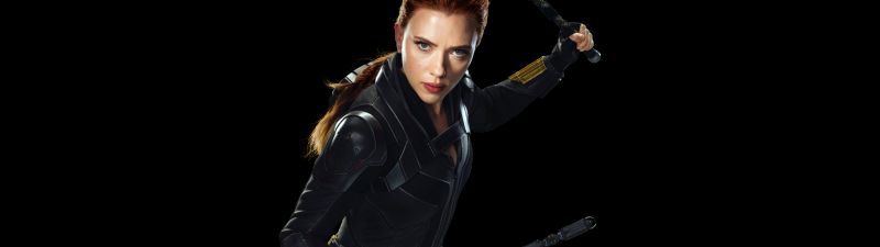 Black Widow, Natasha Romanoff, Scarlett Johansson, Black background, 2020 Movies, 5K