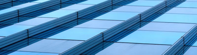 Haagsche Zwaan, Hague, Netherlands, Look up, Pattern, Blue, Glass Architecture, Stripes, 5K