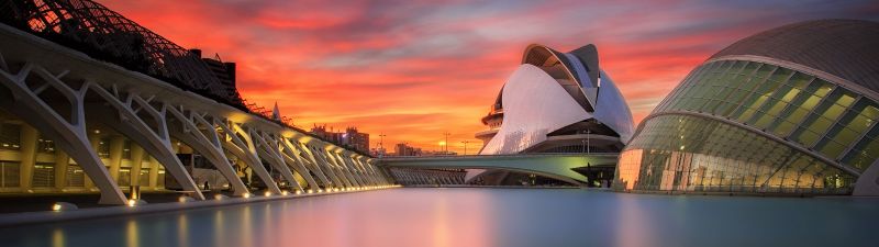City of Arts and Sciences, Science Museum, Modern architecture, Valencia, Spain, 5K