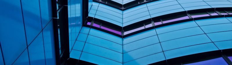 Rijn Tower, Modern architecture, Arnhem, Netherlands, Blue, Low Angle Photography, Pattern, Urban, Metropolitan, 5K