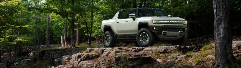 GMC Hummer EV, Forest, Electric SUV, Off-roading, Luxury SUV, Electric trucks, 2022, 5K, Four-wheel drive, Rugged, Tough