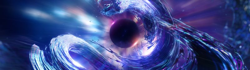 Sun, 3D, CGI, Nebula, Space phenomena, Blue, Psychedelic