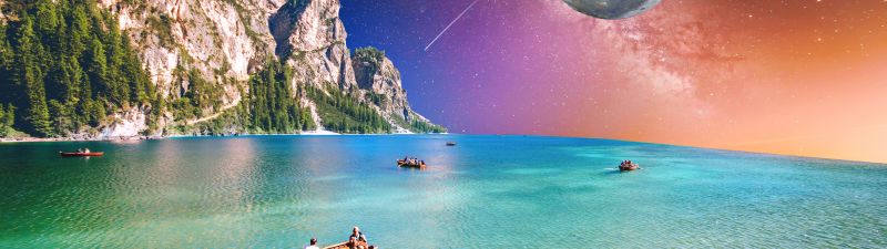 Holidays, Moon, Starry sky, Tour, Seascape, Boating, Collage, Couple, Honeymoon, Cliff, 5K