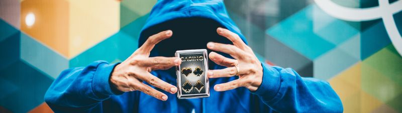 Hoodie, Person, Casino, Man, Hands, Colorful background, 5K