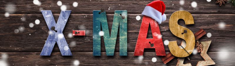 Christmas, Wood, Snowflakes, Star, Xmas, Xmas background, Christmas decoration, Santa Claus Hat, 5K, 8K