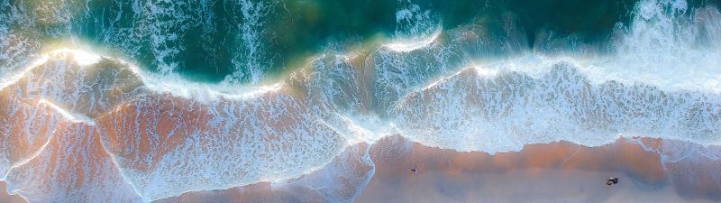 Beach, Coastal, Ocean, Blue Water, Aerial view, Birds eye view, Sand, Seascape, Waves