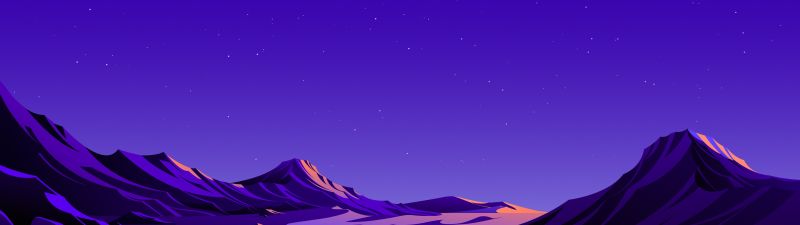 Mountains, Rocks, Night, Starry sky, Scenery, Illustration, macOS Big Sur, iOS 14, Stock, 5K