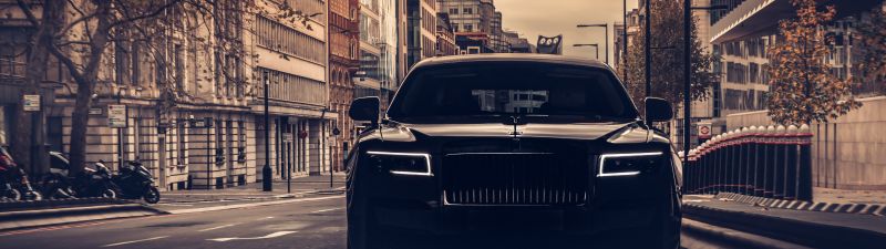 Rolls-Royce Ghost, Dark, 2021, Black cars, 5K