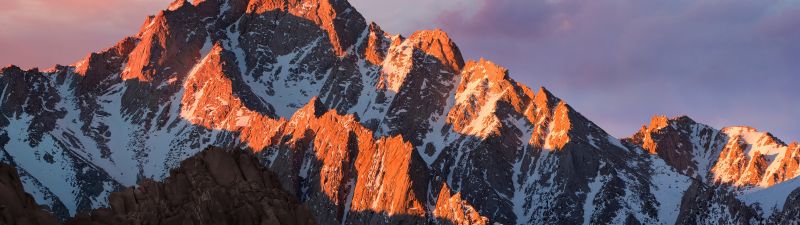 macOS Sierra, Mountain, Peak, Sunset, Evening, Stock, 5K