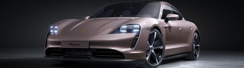 Porsche Taycan, Dark background, 2021, 5K