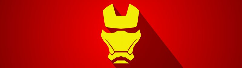 Iron Man, Minimalist, Marvel Superheroes, Red background, Minimal art, 5K, Simple