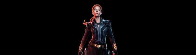 Black Widow, AMOLED, Scarlett Johansson, Black background, 2020 Movies, 5K, 8K