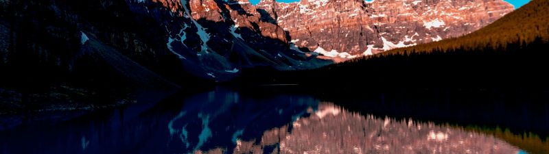 Rocky Mountains, Banff, Canada, Blue Sky, Reflection, Mountain range, Landscape, Scenery, Clear sky, Mountain lake