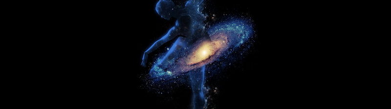 Galaxy, Dance, Girl, Dream, Astronomical, Black background