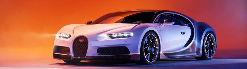 Bugatti Chiron, Sports cars, CGI