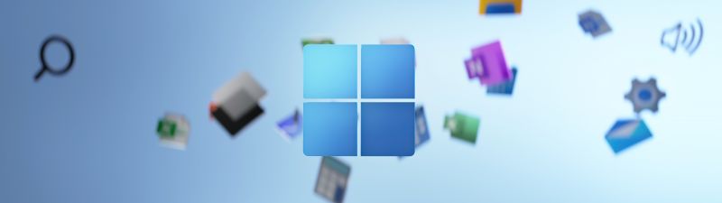 Windows 11, Apps, Stock, Official, Blue background
