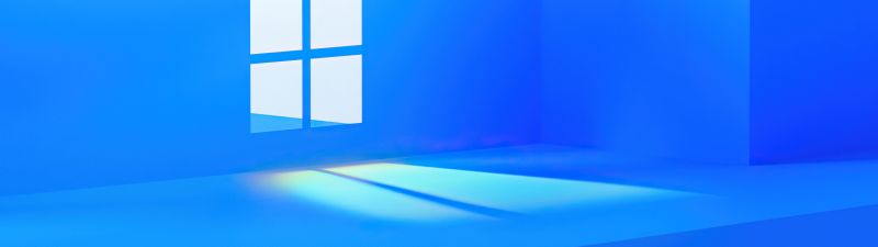 Windows 11, Stock, Official, Blue background, Windows logo, Aesthetic