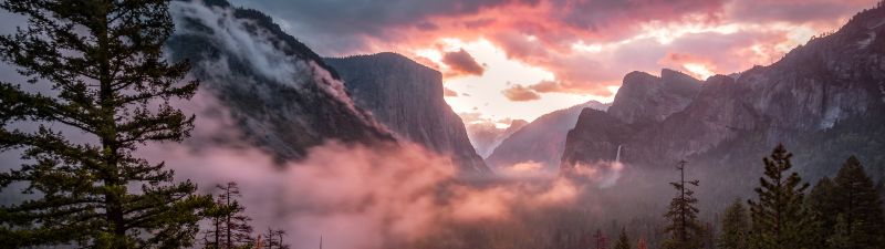 Yosemite National Park, Yosemite Valley, Misty, Morning, 5K