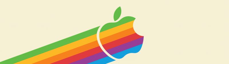 Apple logo, Minimalist, Colorful, Rainbow colors