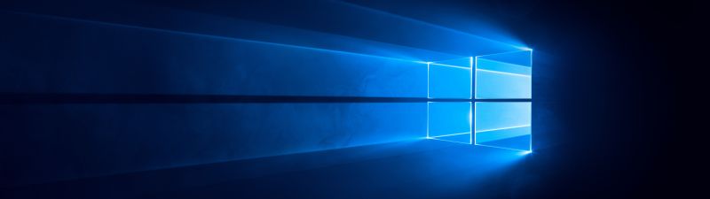 Windows 10, Dark, Blue background, 5K, 8K