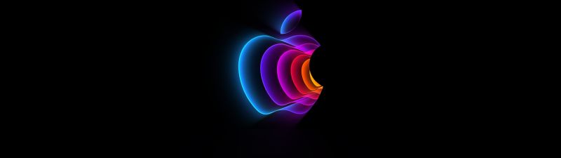 Apple Event 2022, Colorful, Apple logo, Black background, AMOLED, 5K