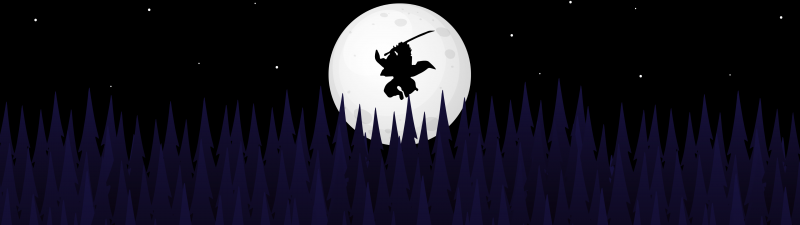 Demon Slayer: Kimetsu no Yaiba, Silhouette, Minimal art, Moon, Dark background, AMOLED