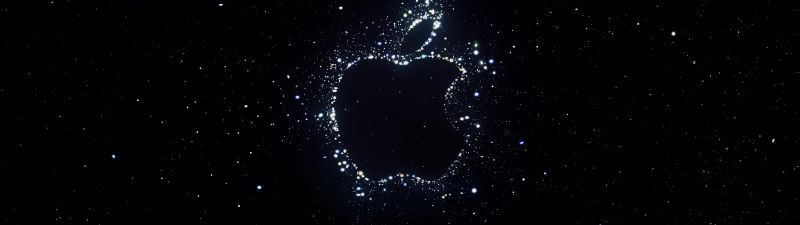 Apple Event 2022, iPhone 14, Apple logo, Dark background, Night sky, 5K, Dark aesthetic