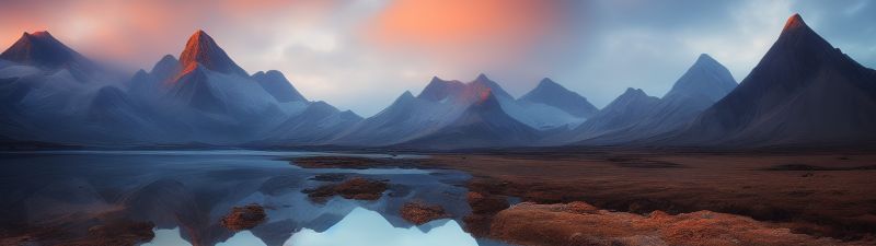 Mountains, Scenery, Landscape, Lake, Evening, Reflections, Scenic