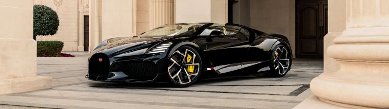 Bugatti W16 Mistral, Sports cars, Black cars, 2024
