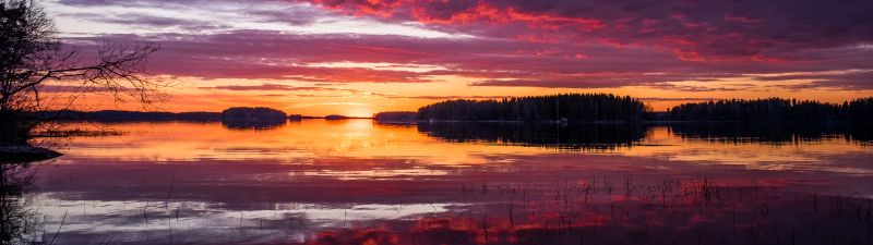 Kallavesi lake, Sunset, Finland, Kuopio, Scenic, Aesthetic, 5K