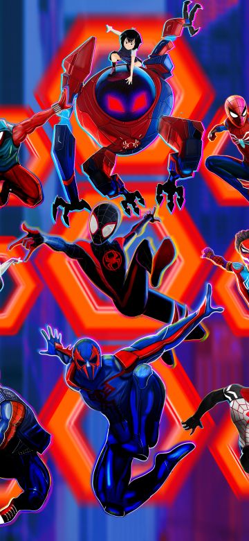 Spider-Man: Across the Spider-Verse, Superheroes, Miles Morales, Spider-Man 2099, Spider-Woman, Spider-Punk, Spider-Man: India, Spider-Gwen, Peni Parker, 2023 Movies, 5K, Spiderman