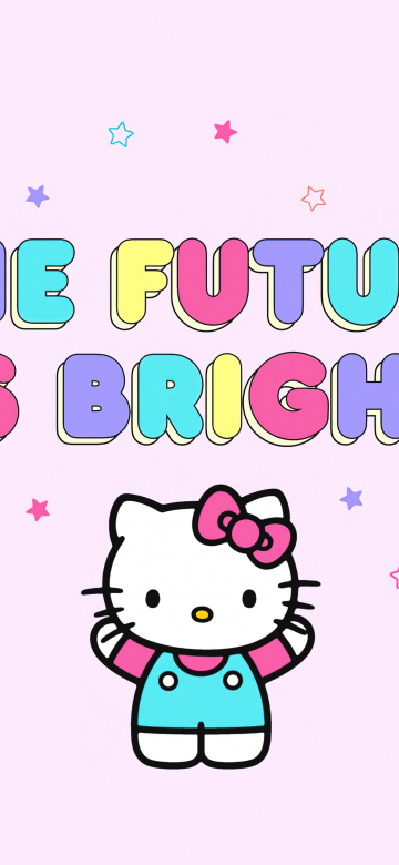 Future is bright, Hello kitty quotes, Hello Kitty background, Pink background, 5K