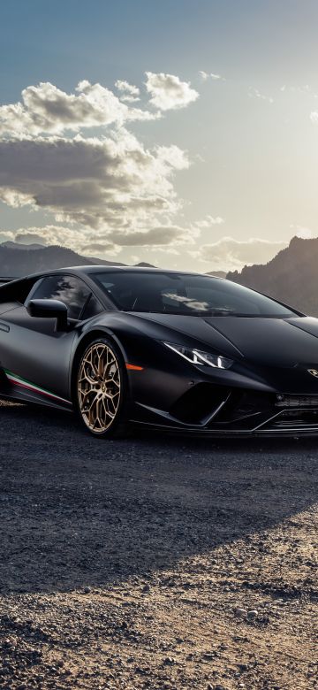 Lamborghini Huracan Performante, Black cars, 5K