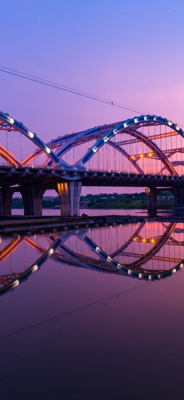 Dragon Bridge, Sunset, Dawn, Reflection, Arch bridge, Hàn River, Vietnam, 5K