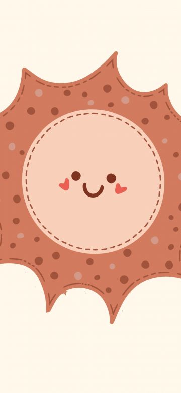 Kawaii smiley, Kawaii face, Cute face, Cute smiley, Kawaii sun, 5K, Cartoon