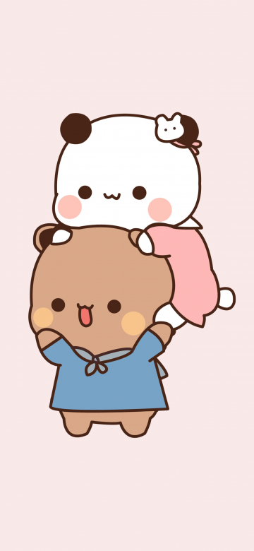 Adorable, Kitty couple, Kawaii couple, Milk and Mocha Bears, Love couple, Milk bear, Mocha bear, 5K, Cartoon