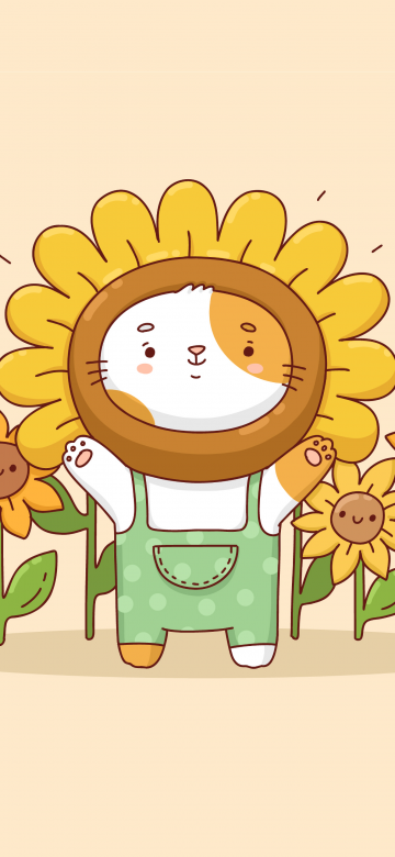 Kawaii sunflowers, Cute costume, Kawaii costume, Cute sunflowers, 5K, Adorable