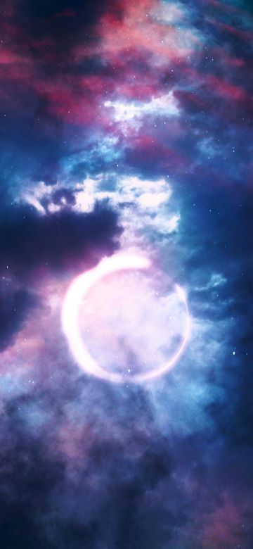 Eclipse, Moon, Night, Stars, Clouds, 5K