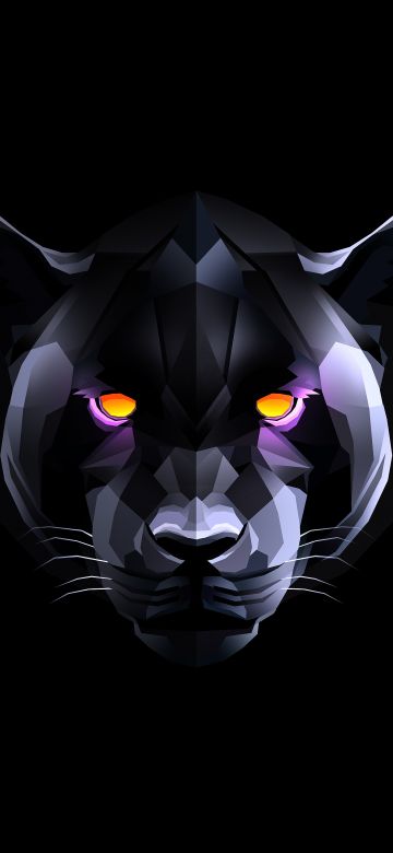 Black Panther, Black background, AMOLED, 5K