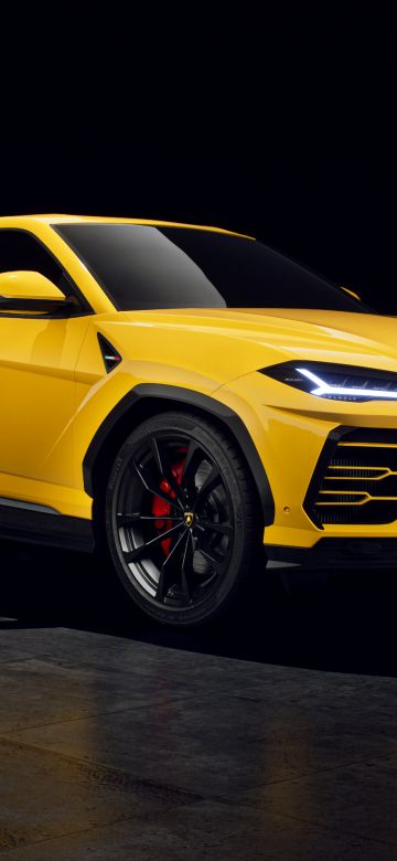 Lamborghini Urus, AMOLED, Black background, 5K