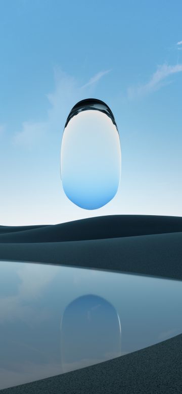 Surreal, Desert, Reflection, 3D, Glass, 5K