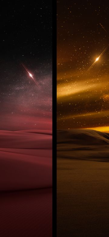 Night, Desert, Landscape, Stars in sky